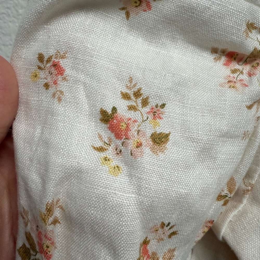 Reformation Ivory Floral Puff Sleeve Blouse - Picture 7 of 9